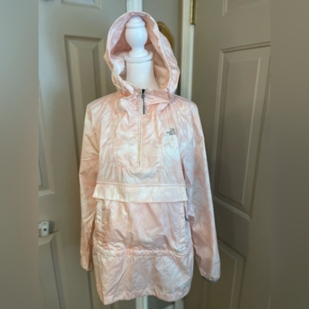 The North Face Fanorak Windwall pink tie dye pullover 1/4 zip windbreaker Size S